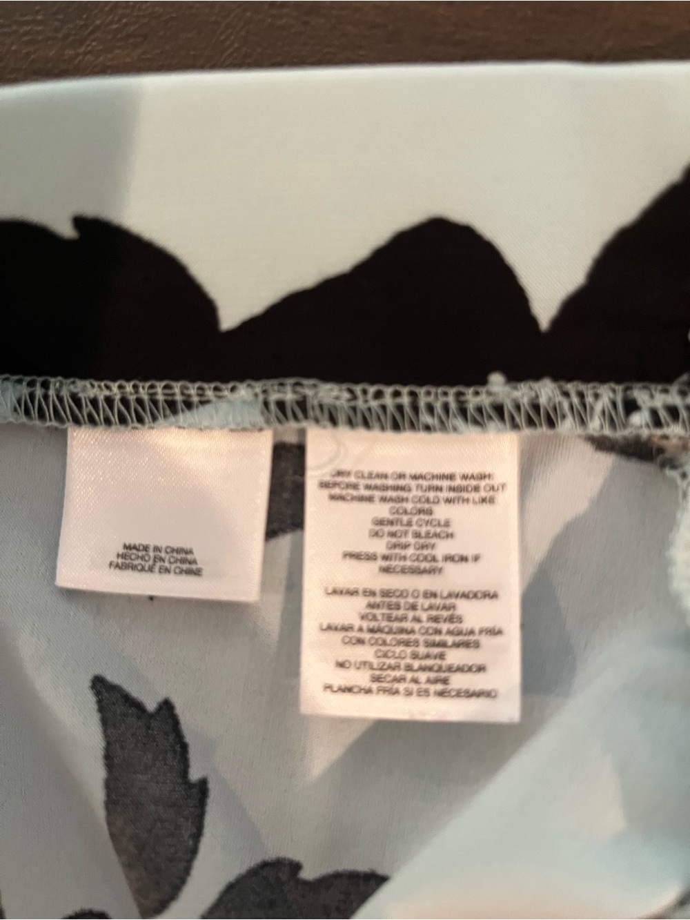 Black Label by Evan-Picone Aqua and Black Floral Maxi Skirt Size Large - Picture 5 of 8